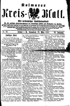 Kolmarer Kreisblatt on Mar 26, 1892