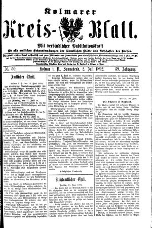Kolmarer Kreisblatt vom 02.07.1892