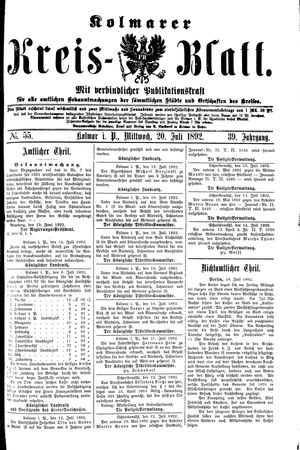 Kolmarer Kreisblatt on Jul 20, 1892