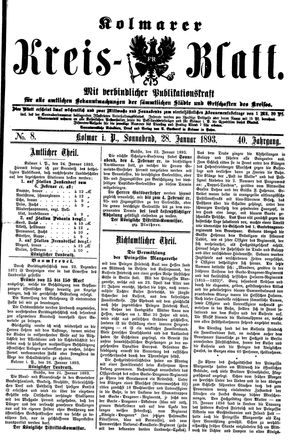Kolmarer Kreisblatt on Jan 28, 1893