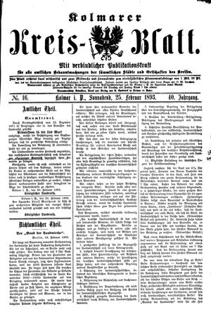 Kolmarer Kreisblatt on Feb 25, 1893