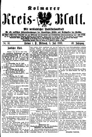 Kolmarer Kreisblatt vom 05.07.1893