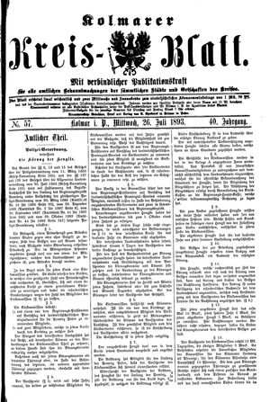 Kolmarer Kreisblatt vom 26.07.1893