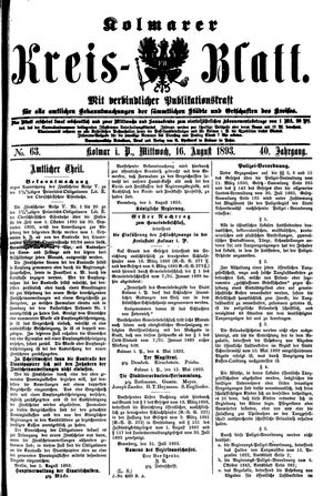 Kolmarer Kreisblatt vom 16.08.1893