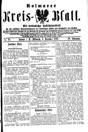 Kolmarer Kreisblatt vom 06.12.1893