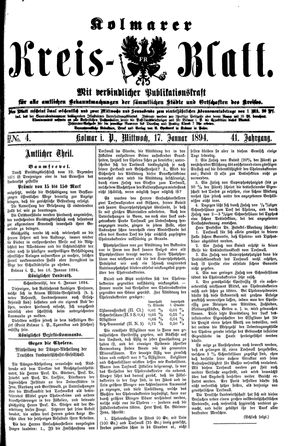 Kolmarer Kreisblatt vom 17.01.1894