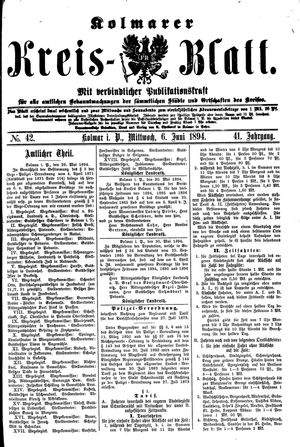 Kolmarer Kreisblatt vom 06.06.1894