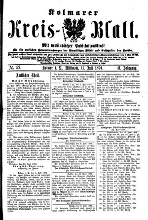 Kolmarer Kreisblatt vom 11.07.1894