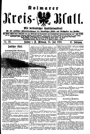 Kolmarer Kreisblatt vom 25.07.1894