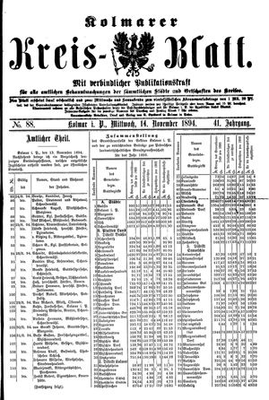 Kolmarer Kreisblatt on Nov 14, 1894
