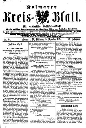 Kolmarer Kreisblatt vom 05.12.1894