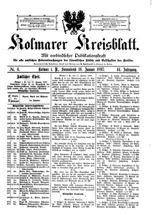 Kolmarer Kreisblatt on Jan 16, 1897