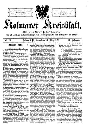 Kolmarer Kreisblatt on Mar 6, 1897