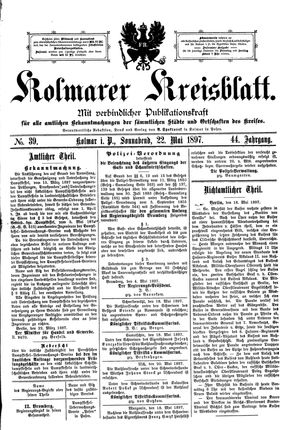 Kolmarer Kreisblatt vom 22.05.1897