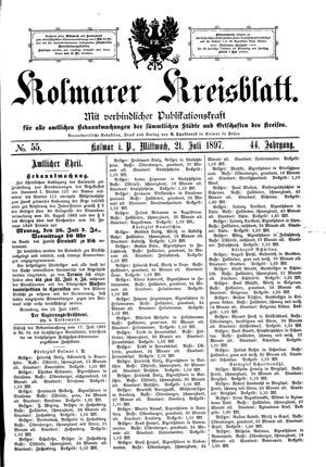 Kolmarer Kreisblatt vom 21.07.1897