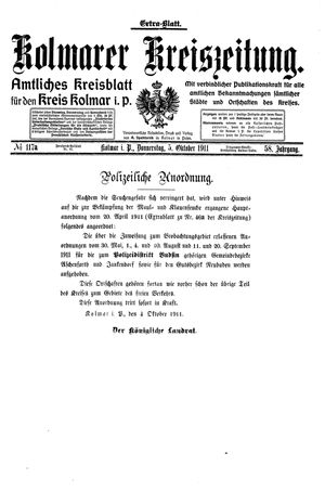 Kolmarer Kreiszeitung vom 05.10.1911