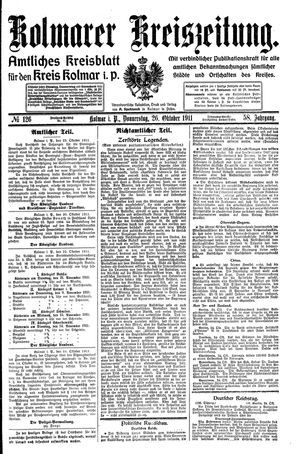 Kolmarer Kreiszeitung vom 26.10.1911