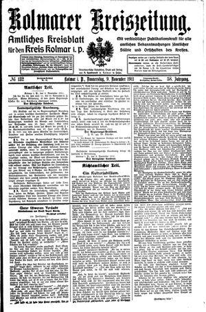 Kolmarer Kreiszeitung vom 09.11.1911