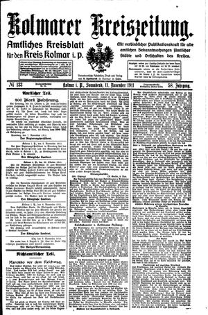 Kolmarer Kreiszeitung vom 11.11.1911