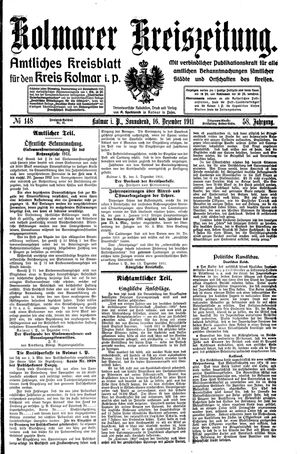 Kolmarer Kreiszeitung vom 16.12.1911