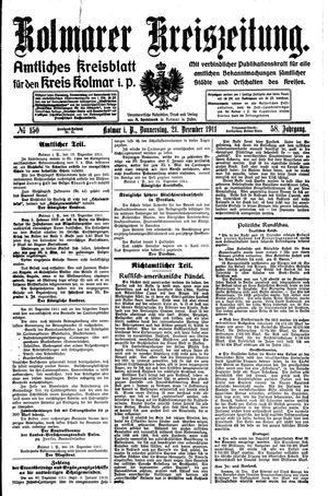 Kolmarer Kreiszeitung on Dec 21, 1911