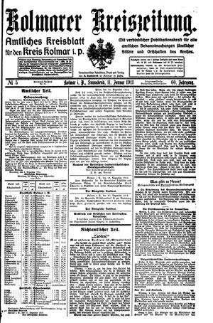 Kolmarer Kreiszeitung vom 11.01.1913