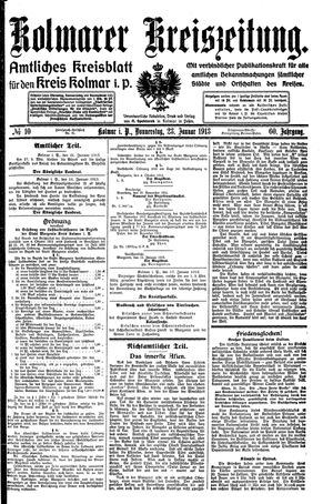 Kolmarer Kreiszeitung vom 23.01.1913