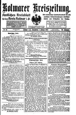 Kolmarer Kreiszeitung vom 01.02.1913