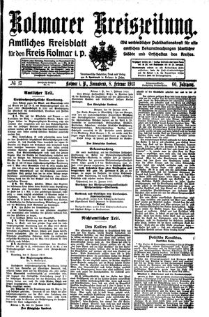 Kolmarer Kreiszeitung vom 08.02.1913