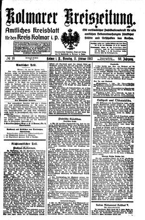 Kolmarer Kreiszeitung vom 11.02.1913