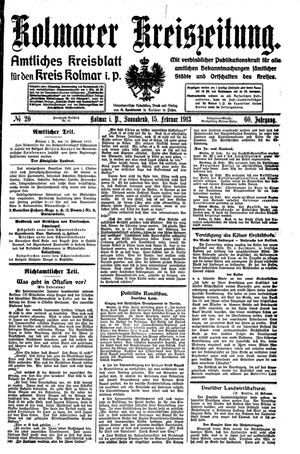 Kolmarer Kreiszeitung vom 15.02.1913