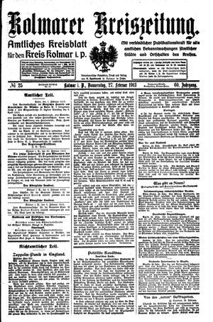 Kolmarer Kreiszeitung vom 27.02.1913