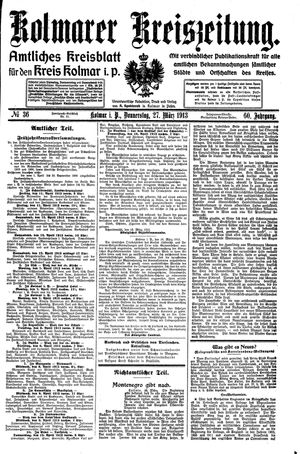 Kolmarer Kreiszeitung vom 27.03.1913