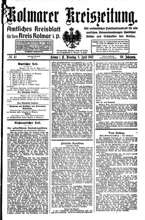 Kolmarer Kreiszeitung vom 08.04.1913
