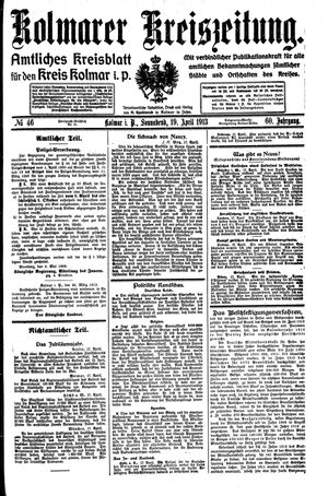 Kolmarer Kreiszeitung on Apr 19, 1913