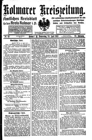 Kolmarer Kreiszeitung vom 24.04.1913