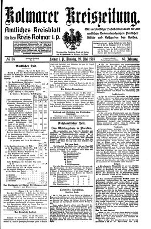 Kolmarer Kreiszeitung vom 20.05.1913