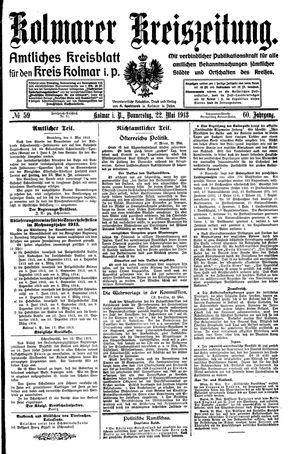 Kolmarer Kreiszeitung vom 22.05.1913