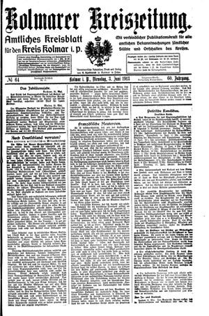 Kolmarer Kreiszeitung vom 03.06.1913