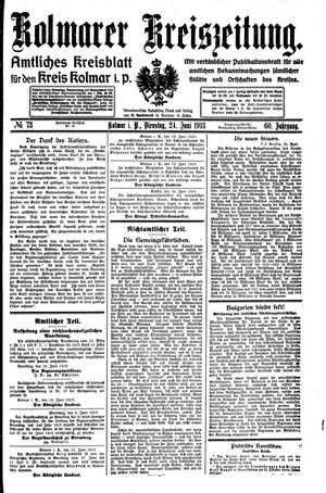Kolmarer Kreiszeitung on Jun 24, 1913