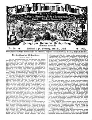 Kolmarer Kreiszeitung vom 29.06.1913