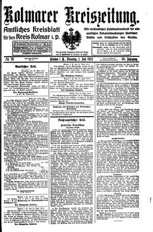 Kolmarer Kreiszeitung vom 01.07.1913