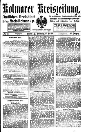 Kolmarer Kreiszeitung on Jul 17, 1913
