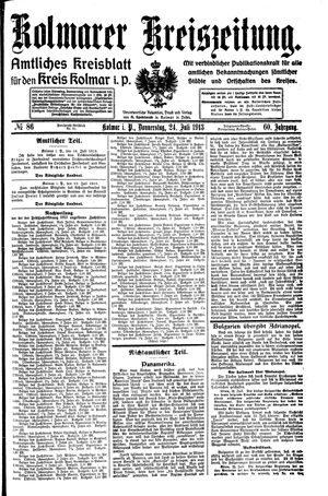 Kolmarer Kreiszeitung vom 24.07.1913