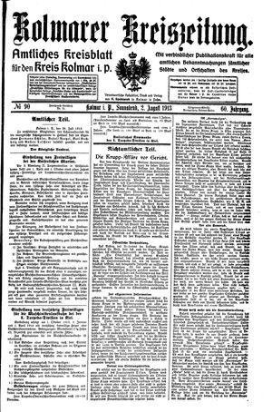 Kolmarer Kreiszeitung vom 02.08.1913