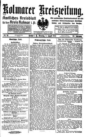 Kolmarer Kreiszeitung vom 05.08.1913