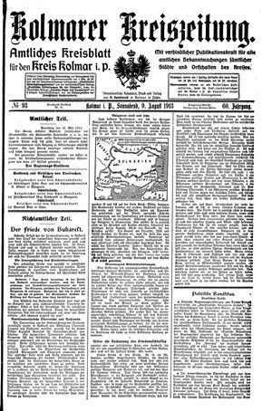 Kolmarer Kreiszeitung on Aug 9, 1913
