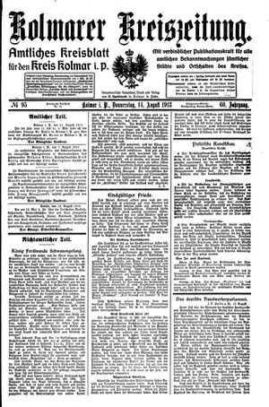 Kolmarer Kreiszeitung vom 14.08.1913