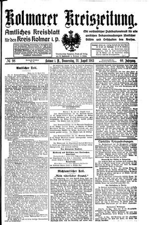 Kolmarer Kreiszeitung vom 21.08.1913