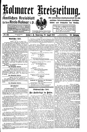 Kolmarer Kreiszeitung vom 28.08.1913